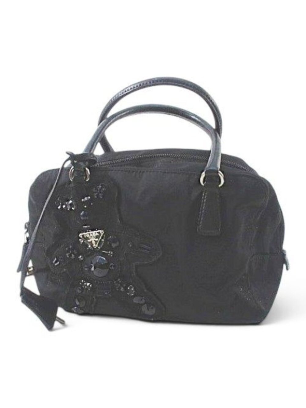 Prada Evening Bear Bijou Handbag Black